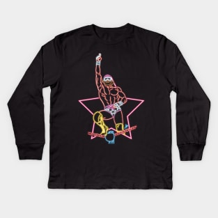 Macho man Top Rope neon Kids Long Sleeve T-Shirt